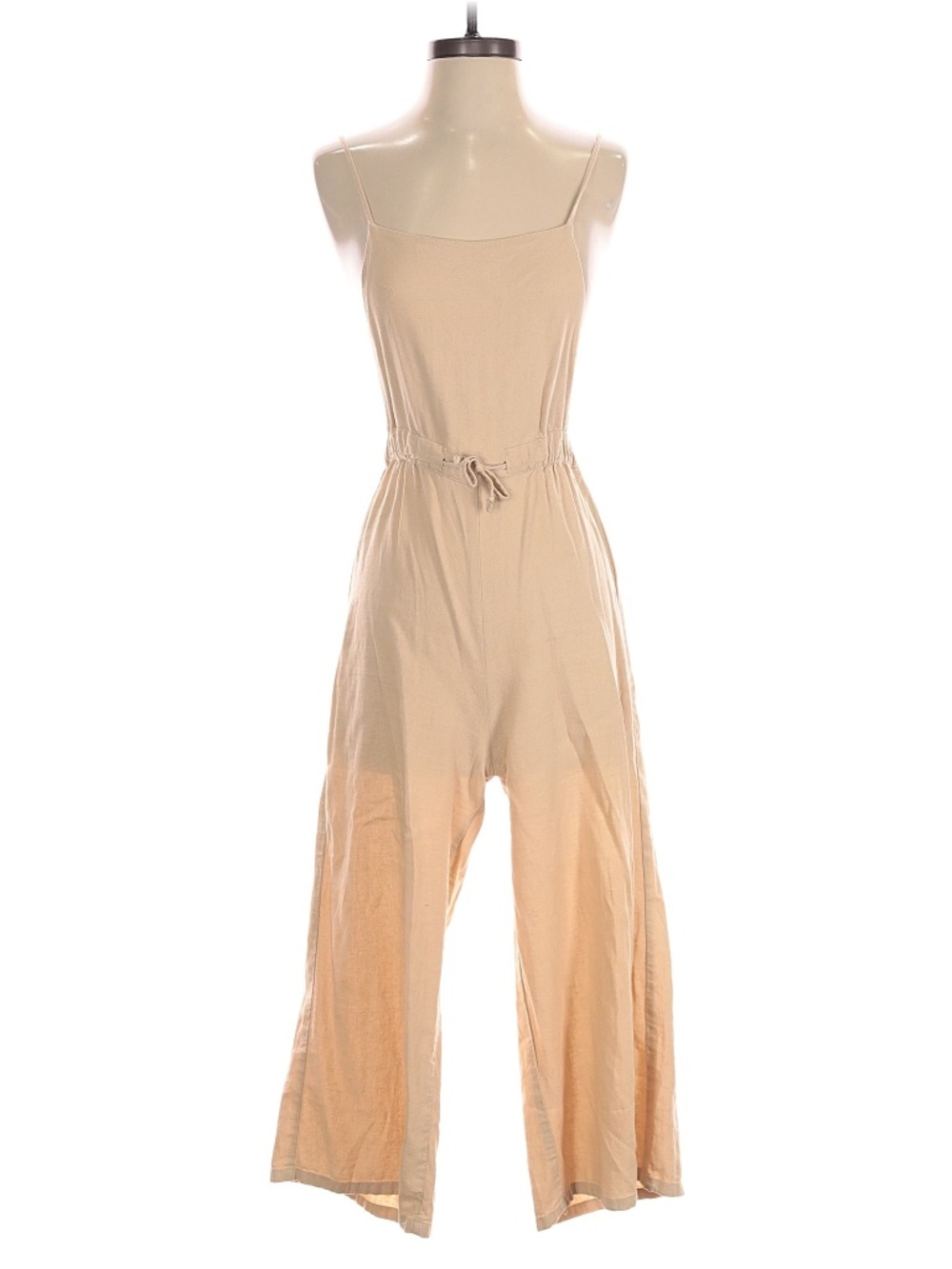 Bershka Women's Beige, Wide Leg Tank Jumpsuit Size S
